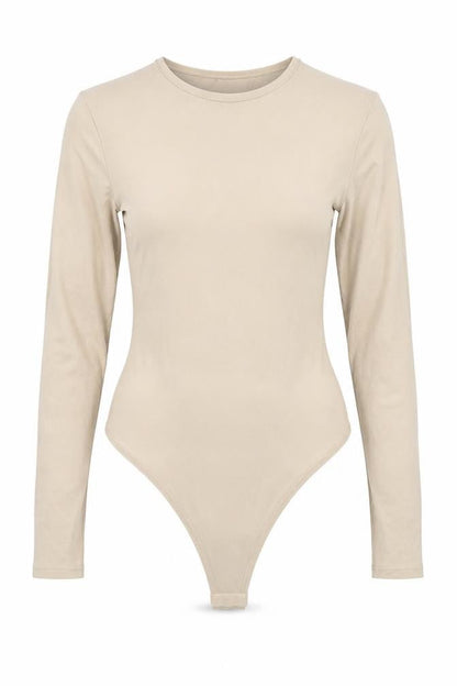 Womens UK Size 8 Boohoo One-Piece Beige Bodysuit