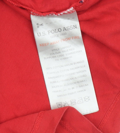 Boys UK Size 12-13 Years U.S. Polo Assn. Red Basic T-Shirt