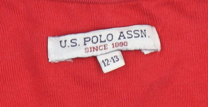 Boys UK Size 12-13 Years U.S. Polo Assn. Red Basic T-Shirt