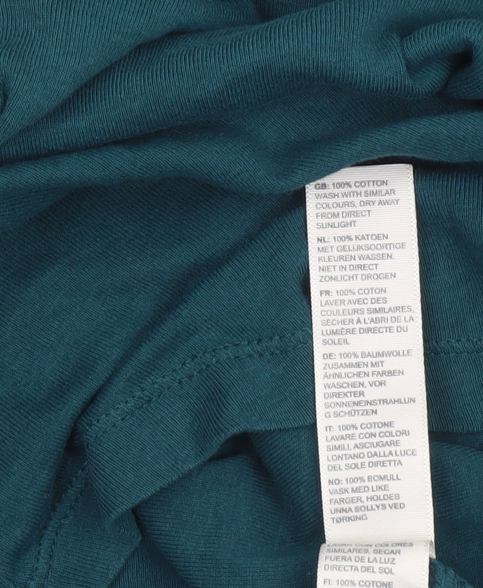 FatFace Womens Green Long Sleeve Cotton Henley T-Shirt Size 12