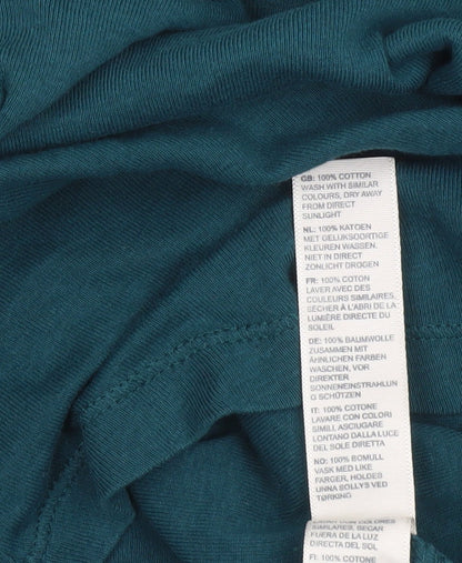 FatFace Womens Green Long Sleeve Cotton Henley T-Shirt Size 12