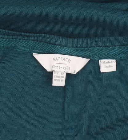 FatFace Womens Green Long Sleeve Cotton Henley T-Shirt Size 12