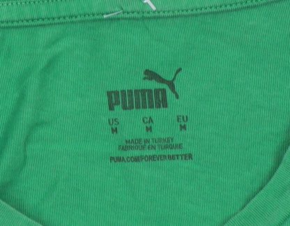 Puma Women’s Green Sportstyle T-Shirt Medium Basic Crew Neck