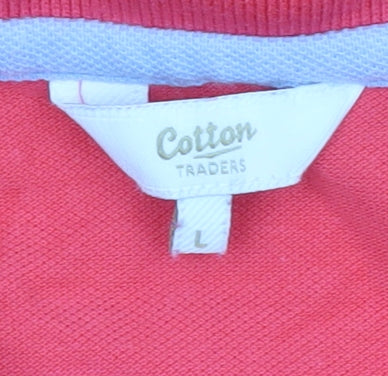 Mens UK Size L Cotton Traders 100% Cotton Polo Shirt