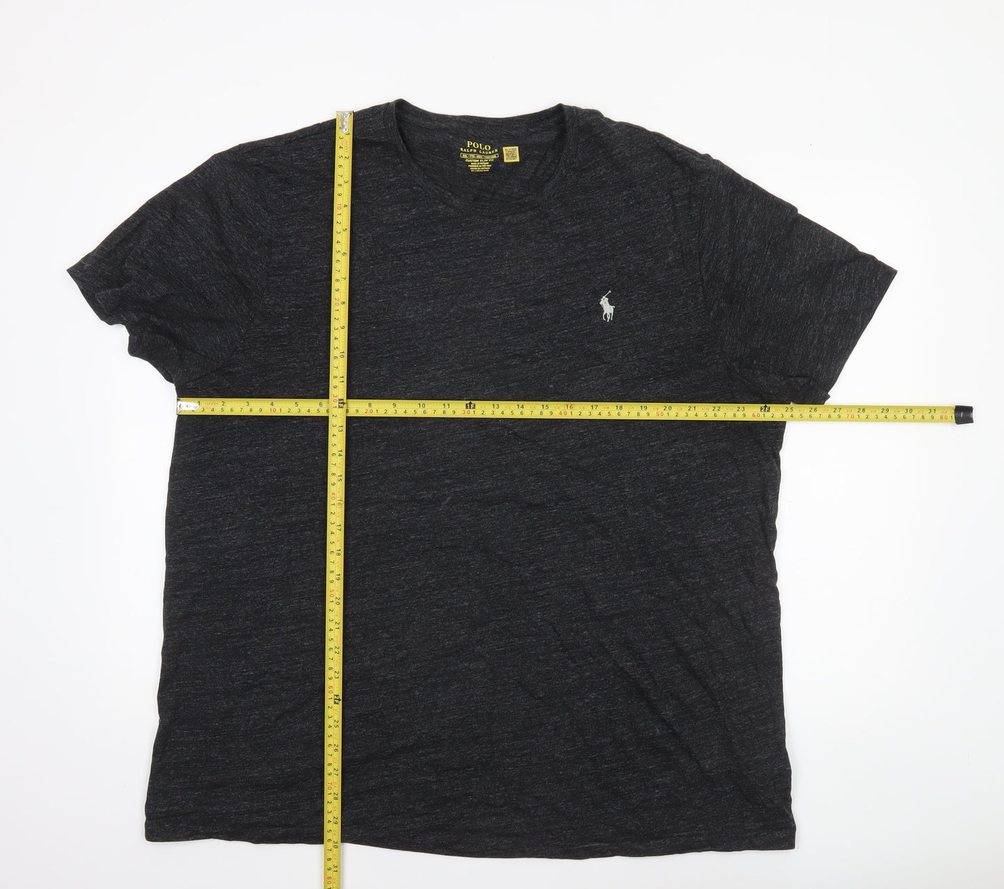 Ralph Lauren Men's Black Crew Neck Custom Slim Fit T-Shirt XXL