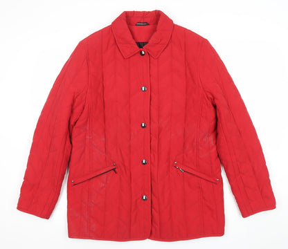 Womens UK Size 12 Concept K Red Quilted Coat
