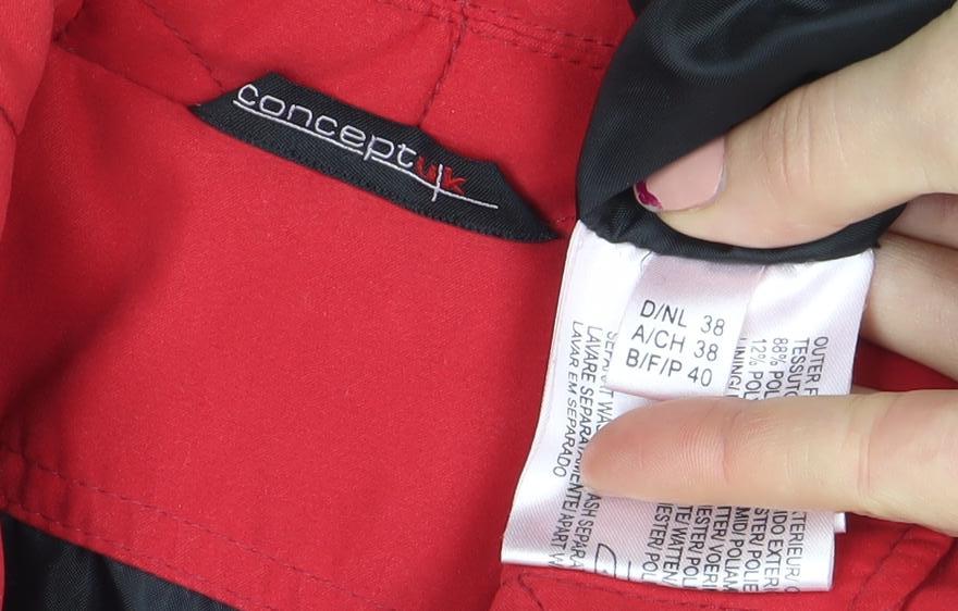 Womens UK Size 12 Concept K Red Quilted Coat