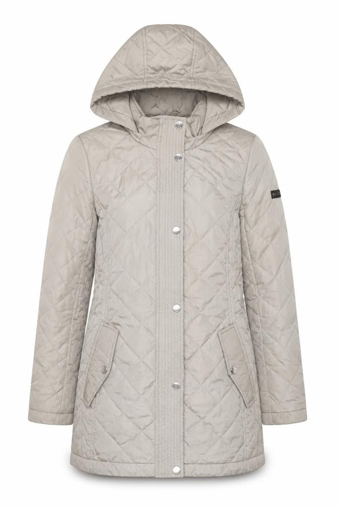 Womens UK Size XS DKNY Beige Quilted Coat
