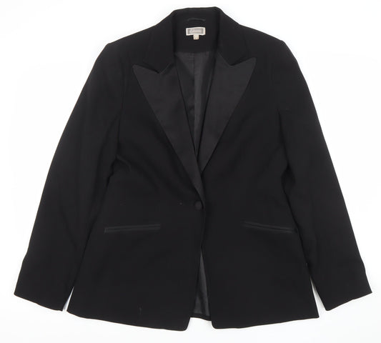 Etam Women's Black Size 14 Shawl Lapel Tuxedo Blazer
