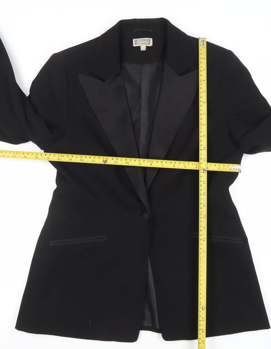 Etam Women's Black Size 14 Shawl Lapel Tuxedo Blazer