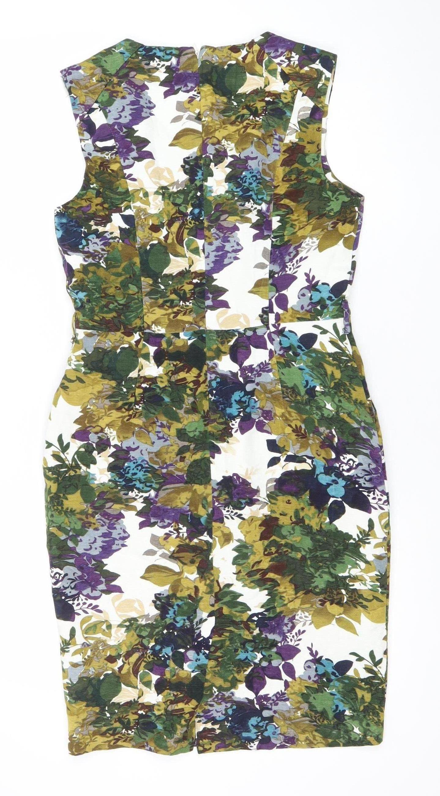 Next Women’s Multicoloured Floral Sheath Dress Size 10 Knee Length