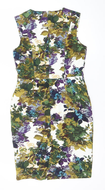 Next Women’s Multicoloured Floral Sheath Dress Size 10 Knee Length