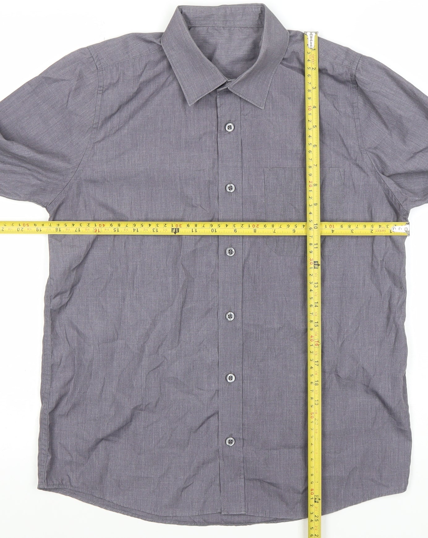 Boys UK Size 13-14 Years Dunnes Stores Grey Basic Button-Up