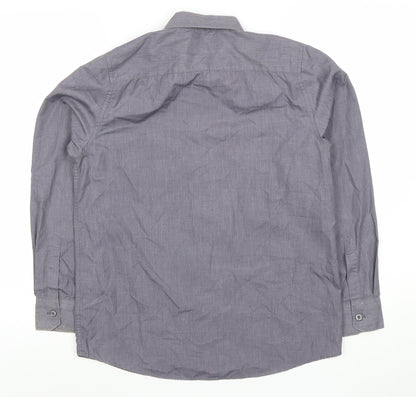 Boys UK Size 13-14 Years Dunnes Stores Grey Basic Button-Up