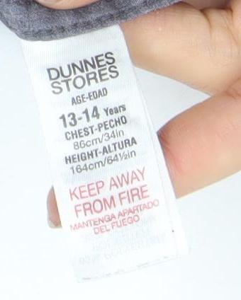 Boys UK Size 13-14 Years Dunnes Stores Grey Basic Button-Up