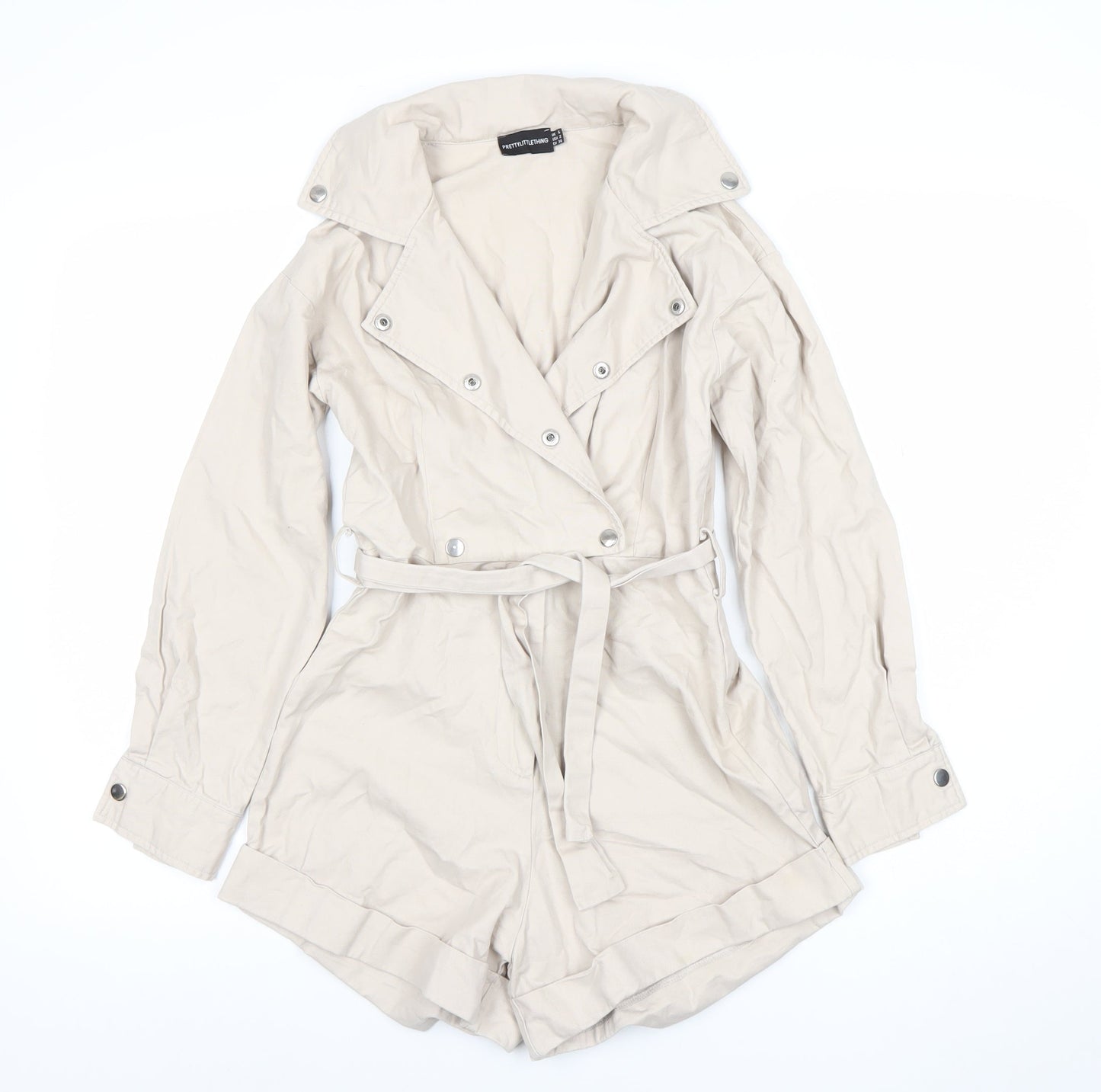 Womens UK Size 6 PRETTYLITTLETHING One-Piece Beige Playsuit