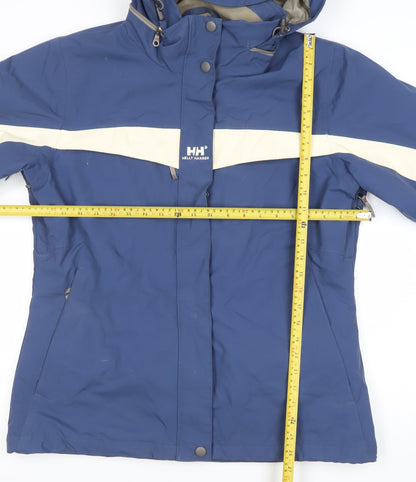 Helly Hansen Women's Blue Waterproof Ski Jacket L Hooded Outdoor Coat