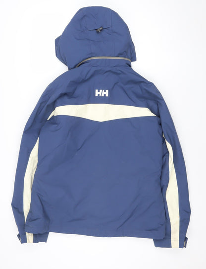 Helly Hansen Women's Blue Waterproof Ski Jacket L Hooded Outdoor Coat