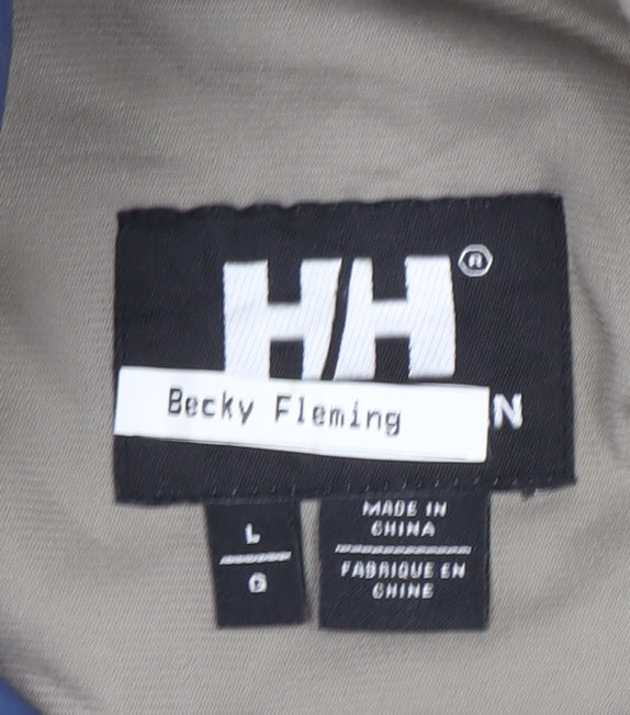 Helly Hansen Women's Blue Waterproof Ski Jacket L Hooded Outdoor Coat