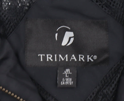Boys UK Size L Trimark Black Windbreaker Coat