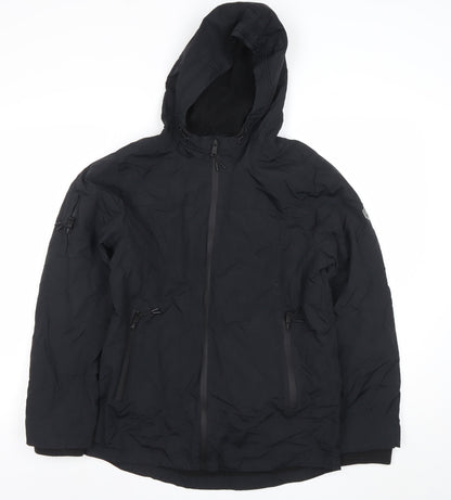 Marks and Spencer Boys Black Hooded Puffer Jacket 13-14 Years Waterproof Winter Coat