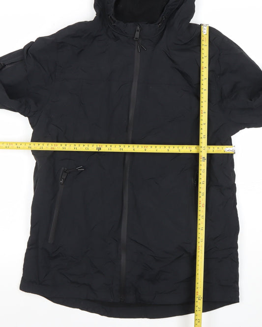 Marks and Spencer Boys Black Hooded Puffer Jacket 13-14 Years Waterproof Winter Coat