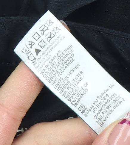 Marks and Spencer Boys Black Hooded Puffer Jacket 13-14 Years Waterproof Winter Coat