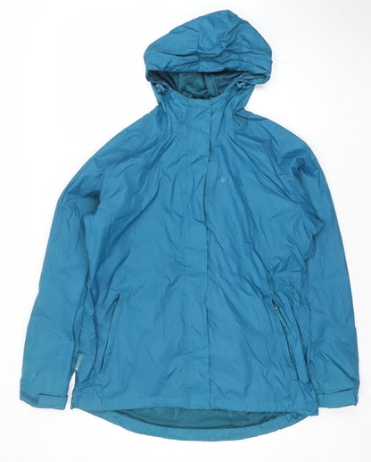 Mountain Warehouse Women’s Blue Waterproof Hooded Rain Jacket Size 16