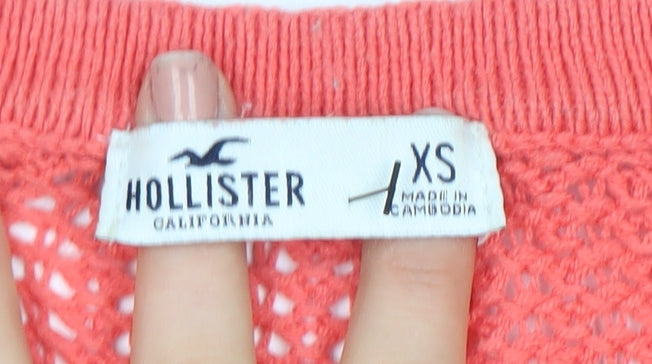 Womens UK Size XS Hollister Pink Pullover Jumper