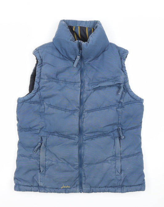 Joules Women Blue Puffer Waistcoat XS Lightweight Zip Gilet