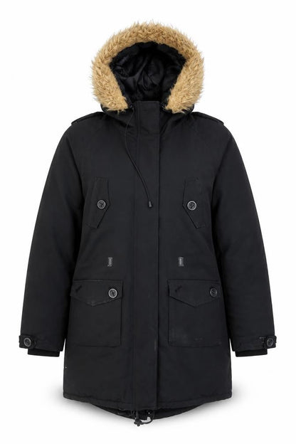 Womens UK Size 12 NutShell Black Parka Coat