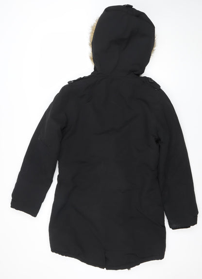 Womens UK Size 12 NutShell Black Parka Coat