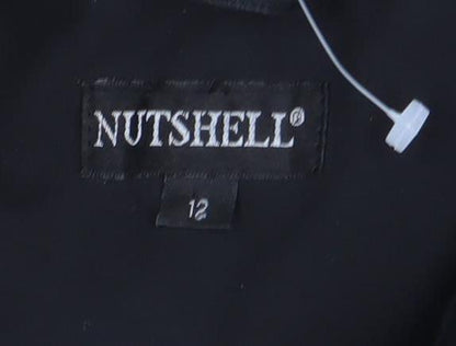Womens UK Size 12 NutShell Black Parka Coat