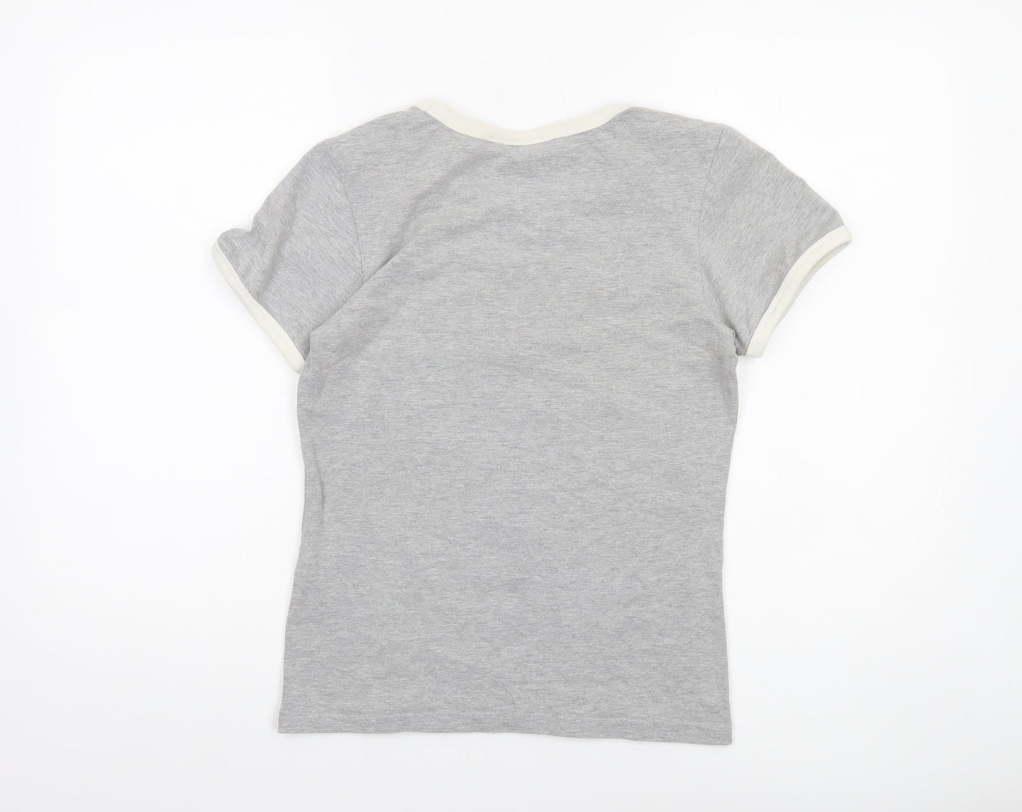 Puma Womens Grey Ringer T-Shirt Size 14 Slim Fit Short Sleeve