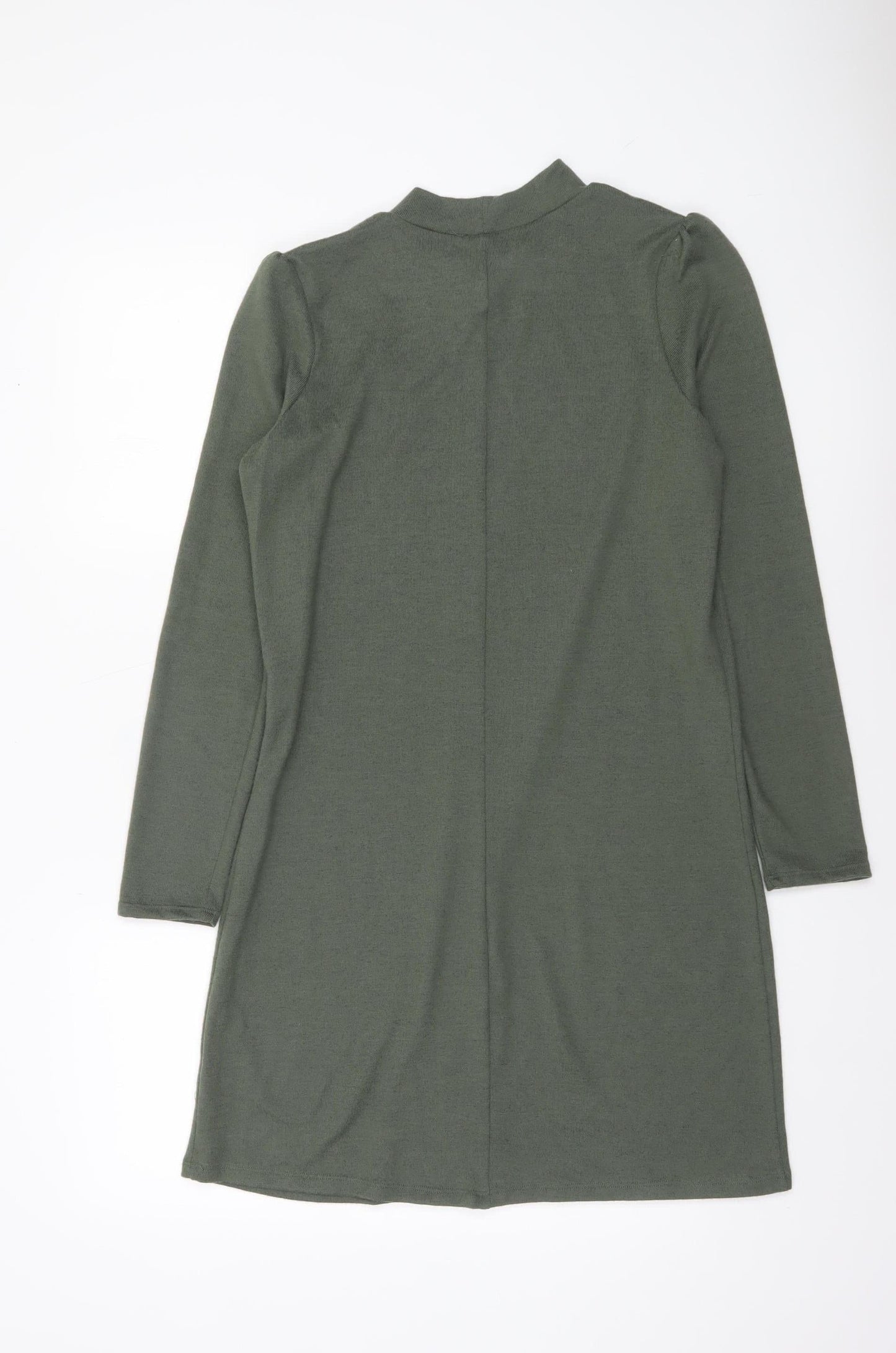 George Women Khaki Green Size 12 Shift Knit Dress Long Sleeve