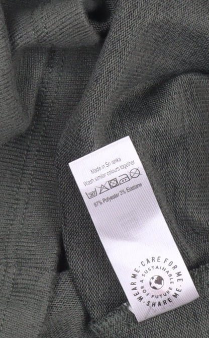 George Women Khaki Green Size 12 Shift Knit Dress Long Sleeve