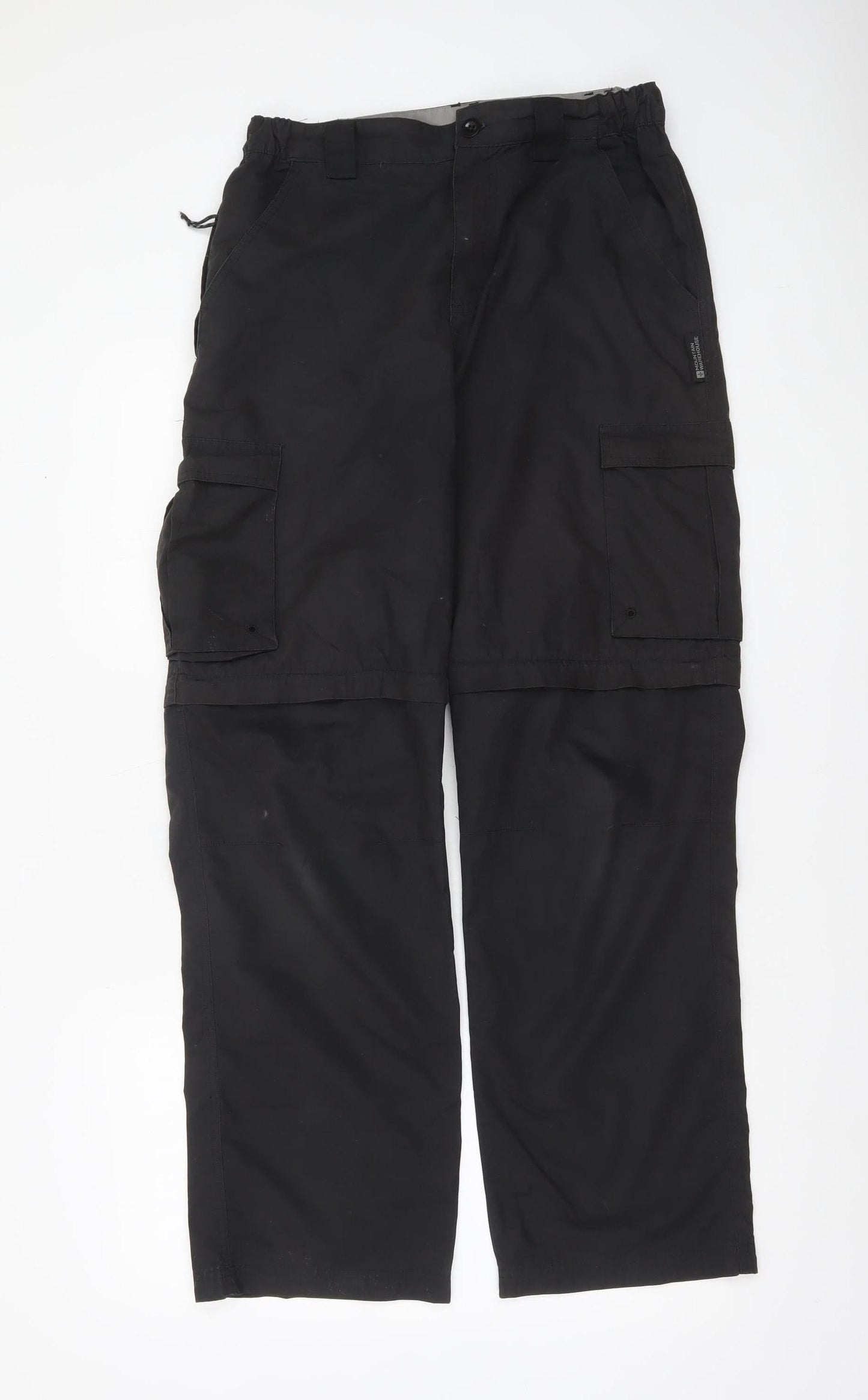 Mountain Warehouse Men's Black Regular Fit Convertible Cargo Trousers Size 30