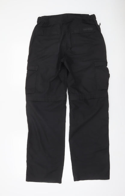 Mountain Warehouse Men's Black Regular Fit Convertible Cargo Trousers Size 30
