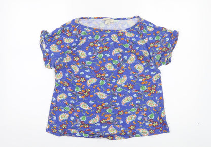 Womens UK Size S Oasis Blue Basic T-Shirt