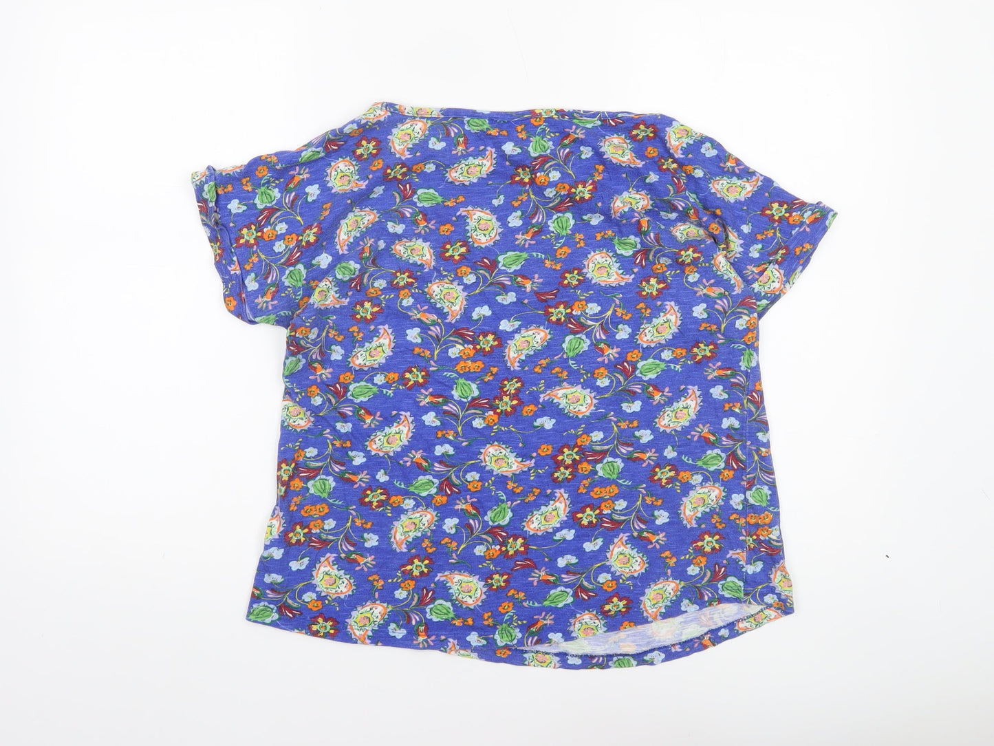 Womens UK Size S Oasis Blue Basic T-Shirt