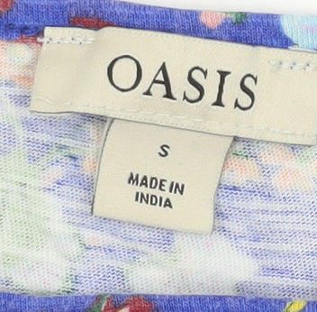 Womens UK Size S Oasis Blue Basic T-Shirt