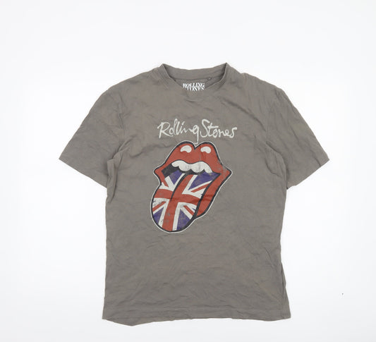 Rolling Stones Men's Grey Short Sleeve Band T-Shirt Size S