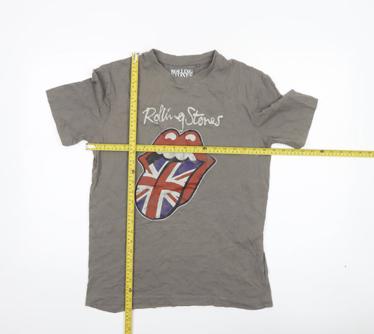 Rolling Stones Men's Grey Short Sleeve Band T-Shirt Size S