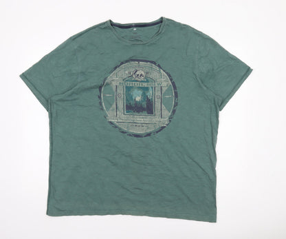 Mens UK Size 2XL Marks and Spencer Green  T-Shirt