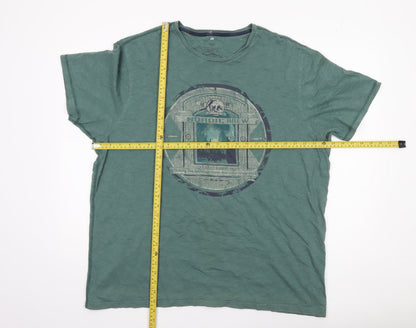 Mens UK Size 2XL Marks and Spencer Green  T-Shirt