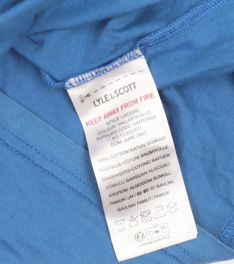 Lyle & Scott Boys Blue Ringer Cotton T-Shirt 9-10 Years
