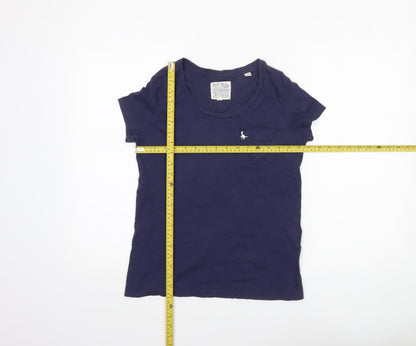 Jack Wills Women's Blue Cotton Short Sleeve Slim Fit T-Shirt UK 6
