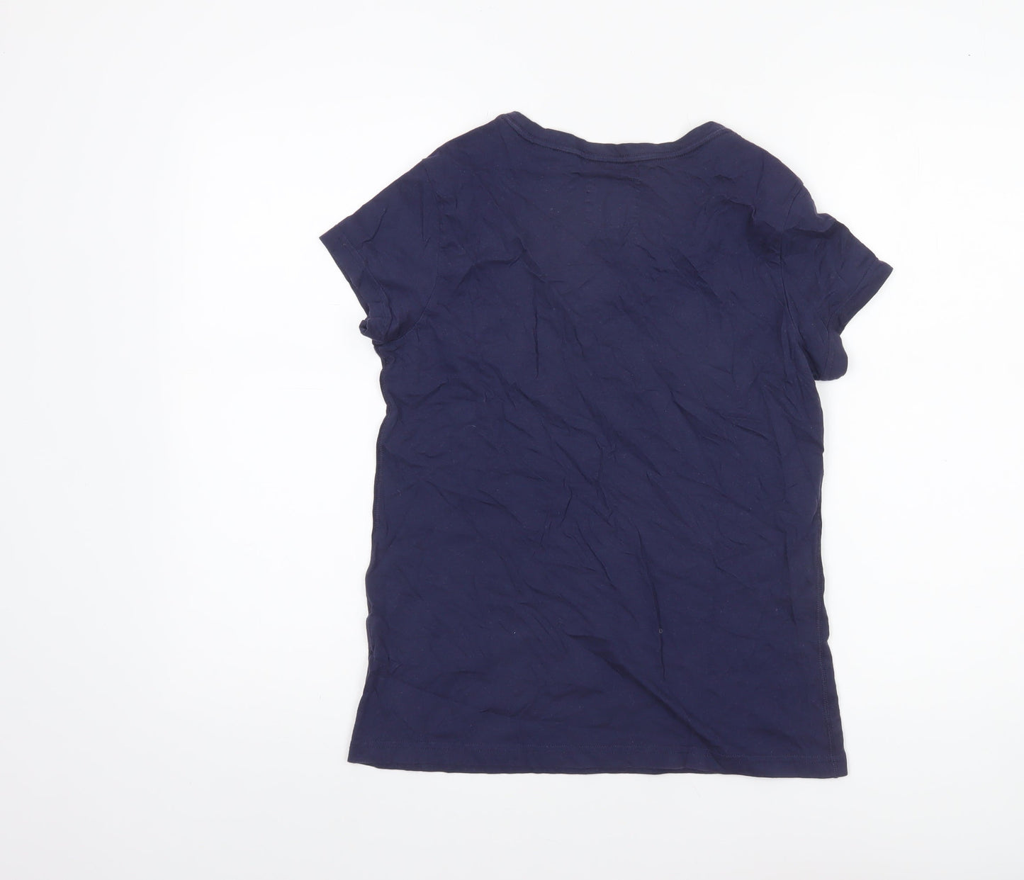 Jack Wills Women's Blue Cotton Short Sleeve Slim Fit T-Shirt UK 6