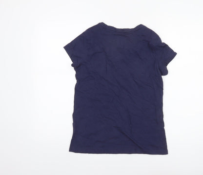 Jack Wills Women's Blue Cotton Short Sleeve Slim Fit T-Shirt UK 6