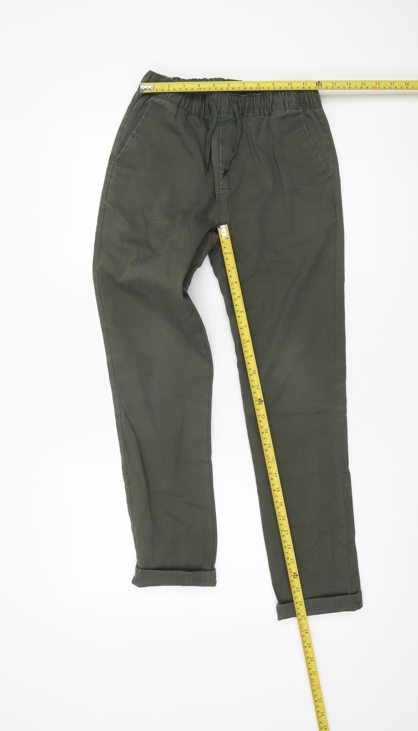 Womens UK Size L ASOS Regular Fit Chino Green Trousers